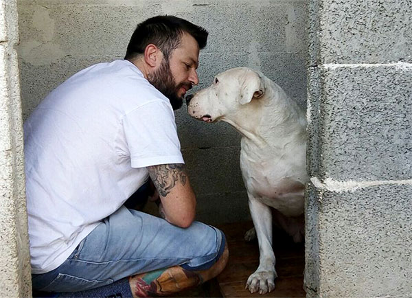 adottante cane in canile